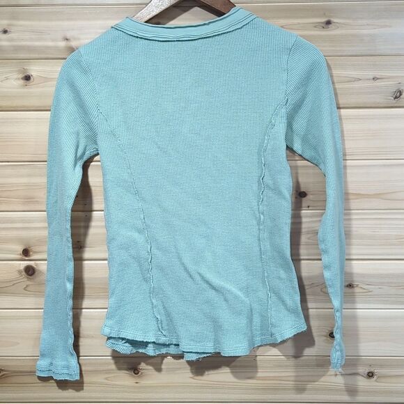 Sundance Lace Up Thermal Long Sleeve Top Mint Green Size Small - Picture 4 of 8